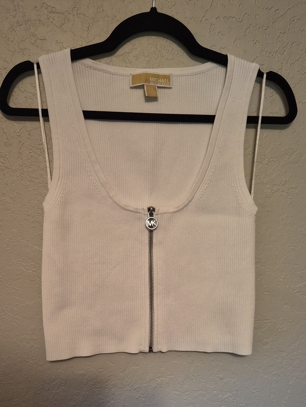 Michael Kors Ribbed Tank With Zipper Detail